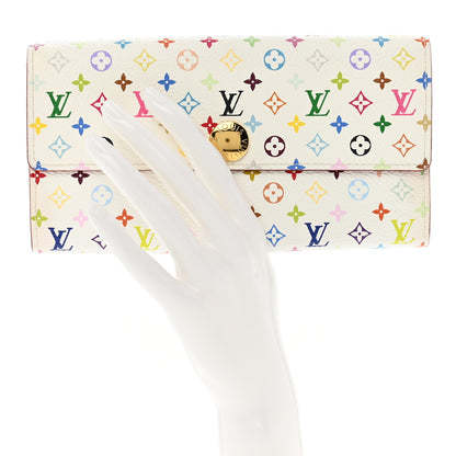 Louis Vuitton Monogram Multicolor Sarah Wallet White Litchi 2 of 6