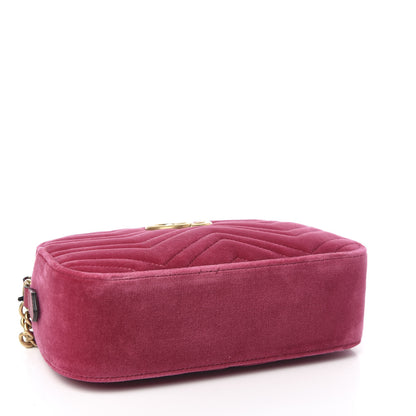 Gucci Velvet Matelasse Small GG Marmont Chain Shoulder Bag Light Raspberry Rose 4 of 10