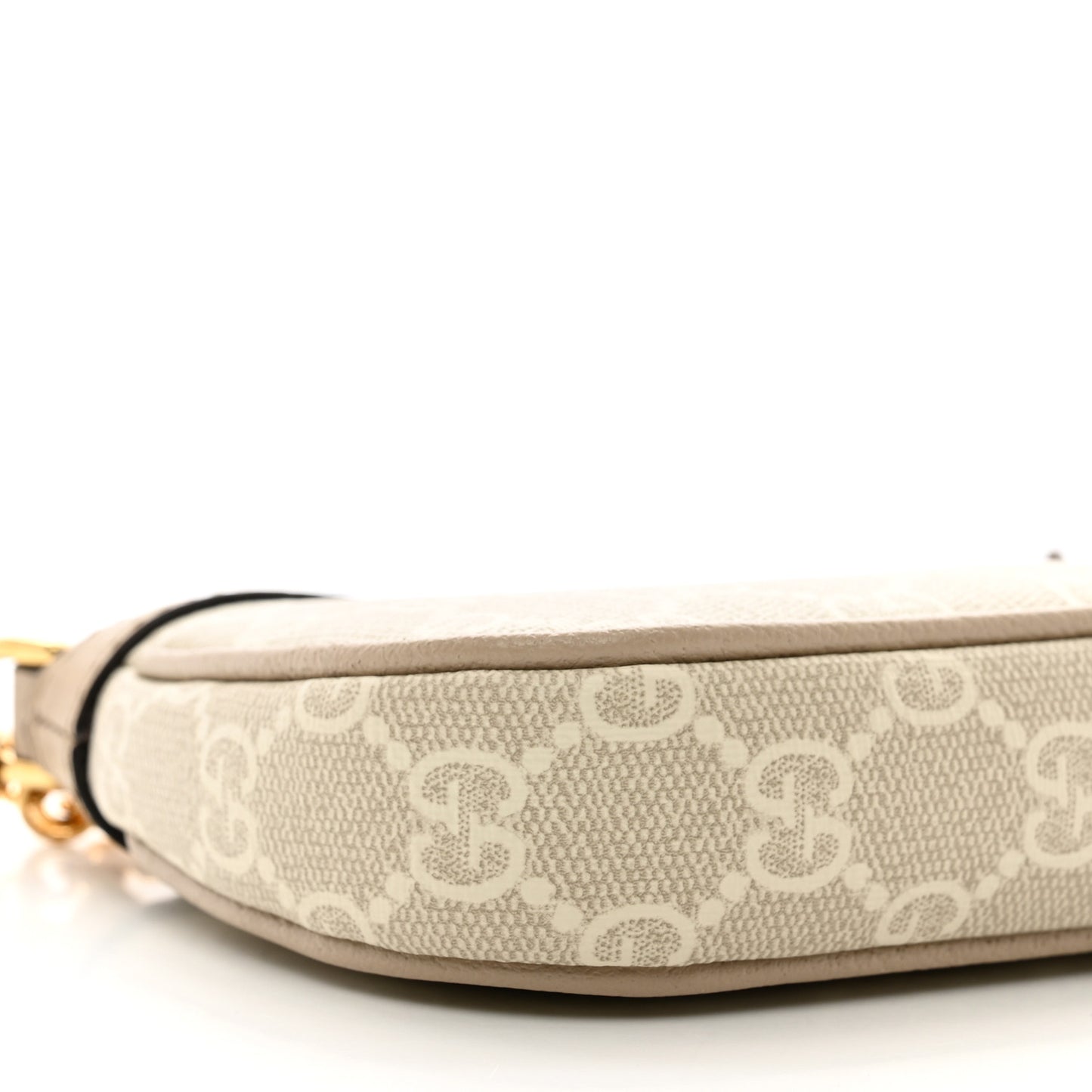 GG Supreme Monogram Textured Dollar Calfskin Web Mini Ophidia GG Handbag Beige Mystic White Oatmeal