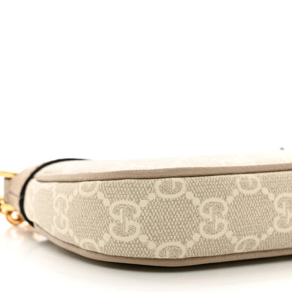 Gucci GG Supreme Monogram Textured Dollar Calfskin Web Mini Ophidia GG Handbag Beige Mystic White Oatmeal 8 of 10
