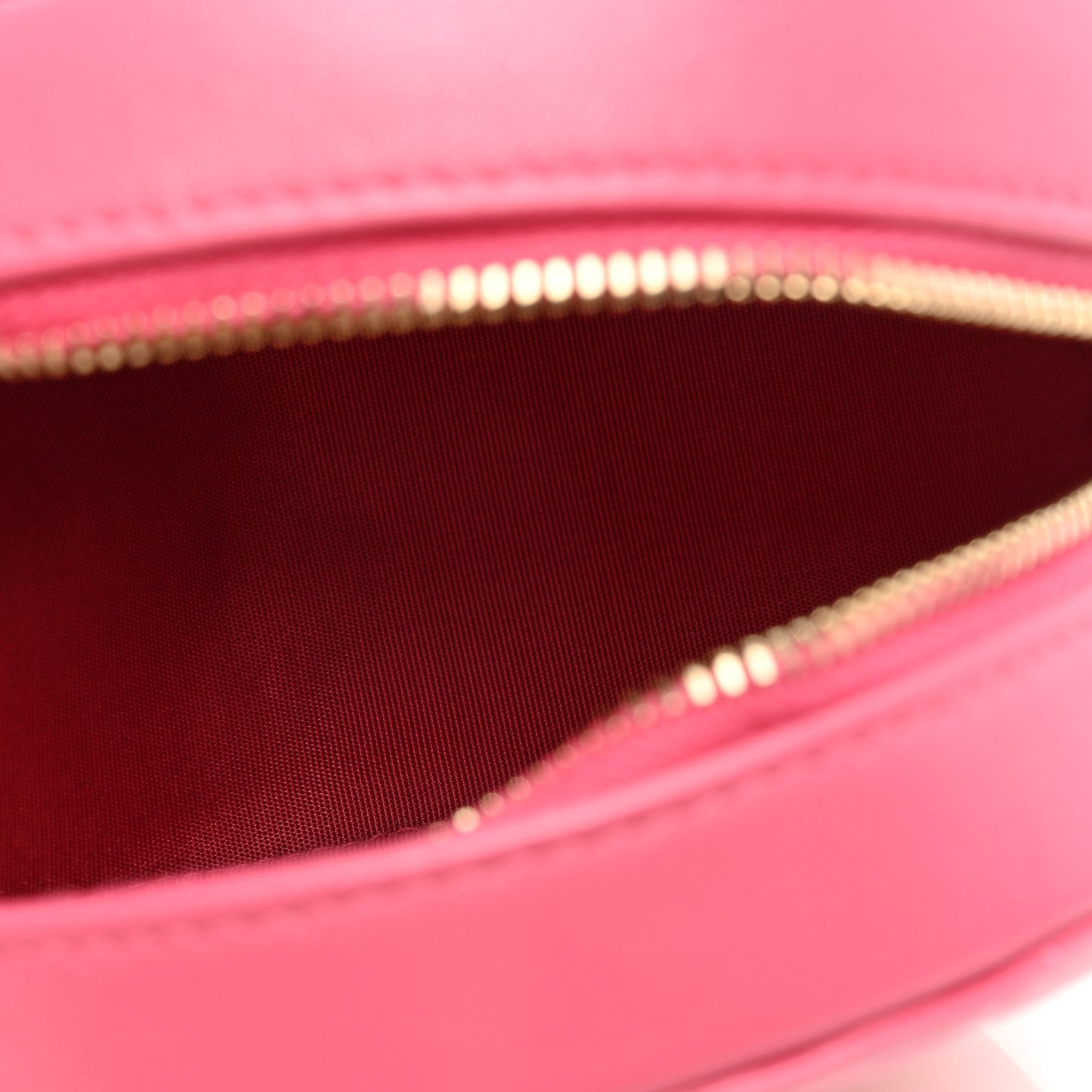 Lambskin Quilted Studded Round Clutch With Chain Dark Pink
