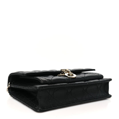 Christian Dior Lambskin Cannage Lady Dior Chain Pouch Black 4 of 10