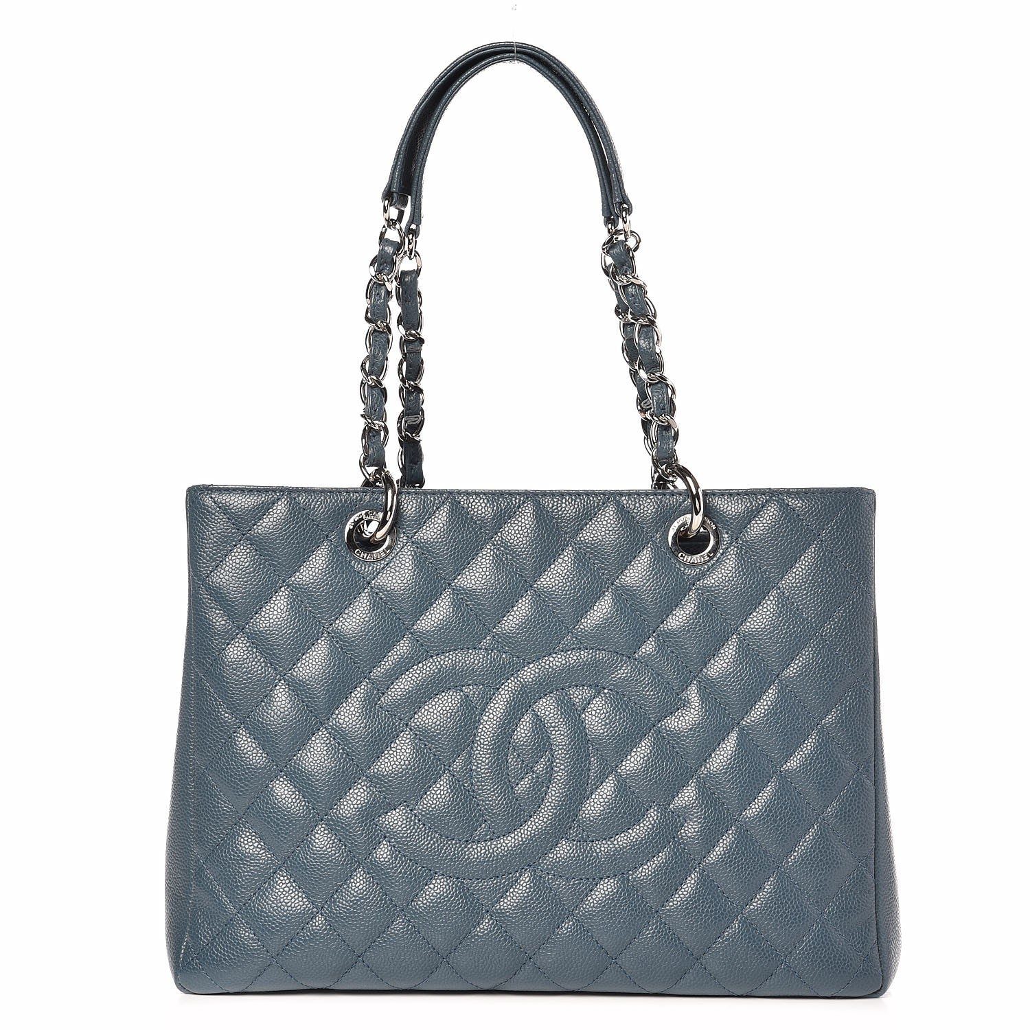Chanel Caviar Quilted Grand Shopping Tote GST Blue 1 of 11