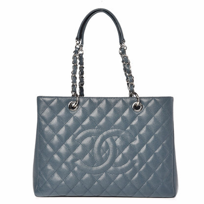 Chanel Caviar Quilted Grand Shopping Tote GST Blue 1 of 11