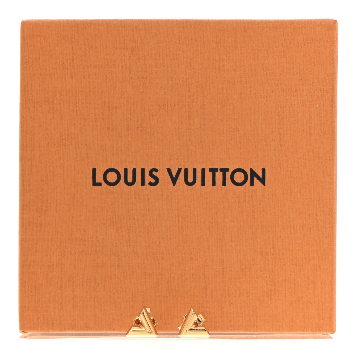Louis Vuitton Brass Essential V Stud Earrings Gold 6 of 6
