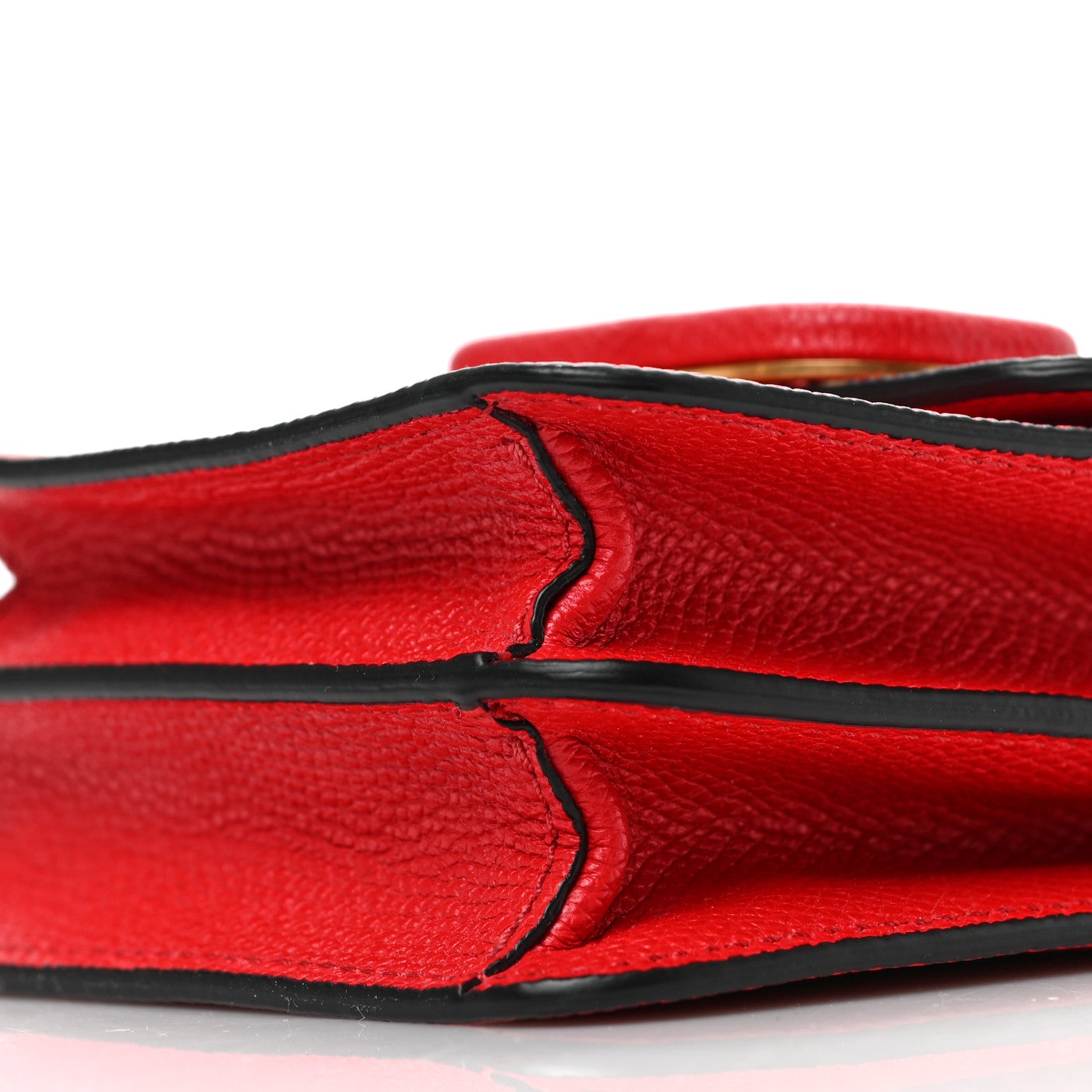 Valentino Garavani Grainy Calfskin VLogo Compact Wallet with Chain Rouge Pur 8 of 8