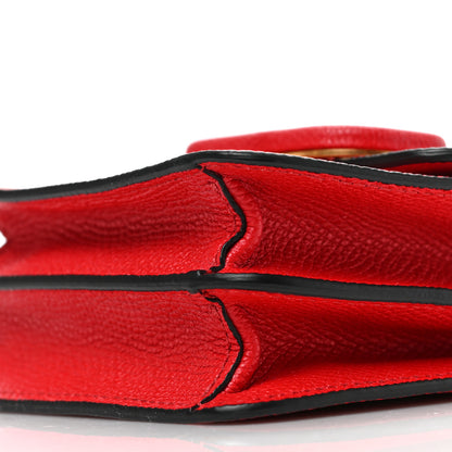 Valentino Garavani Grainy Calfskin VLogo Compact Wallet with Chain Rouge Pur 8 of 8