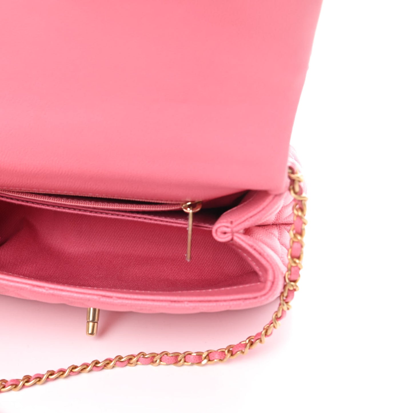 Caviar Quilted Mini Coco Handle Flap Dark Pink