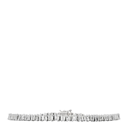 Suzanne Kalan 18K White Gold Diamond Fireworks Classic Mini Baguette Tennis Bracelet 1 of 3