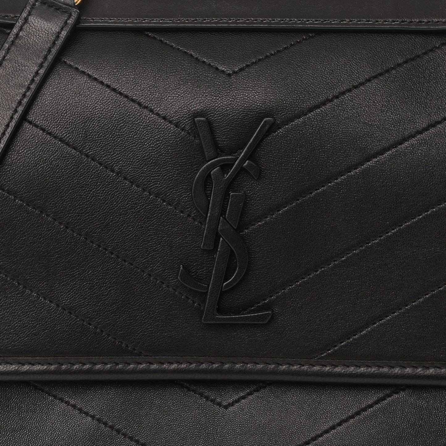 Lambskin Matelasse Monogram Medium Niki Chain Satchel Black