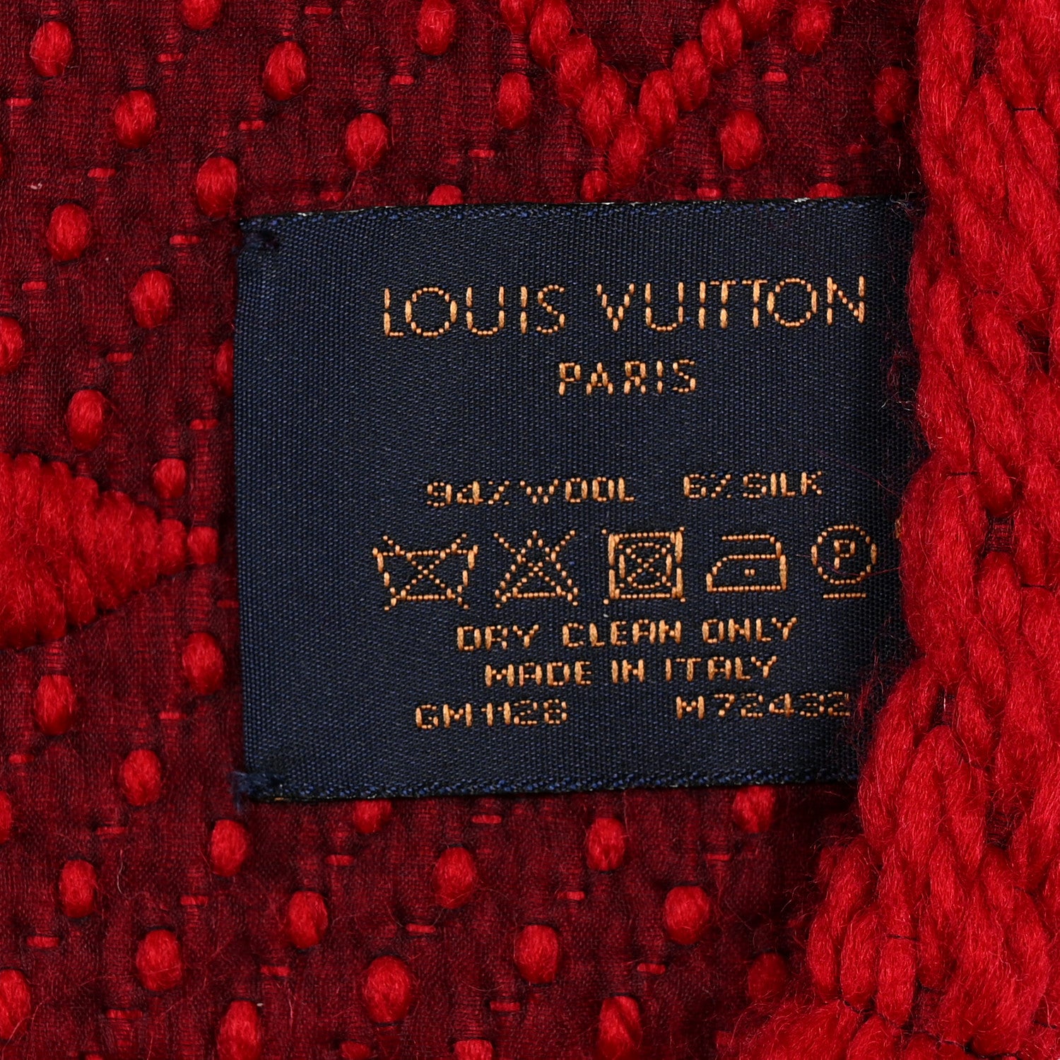 Louis Vuitton Wool Silk Logomania Scarf Rubis 3 of 3