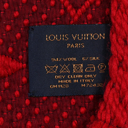 Louis Vuitton Wool Silk Logomania Scarf Rubis 3 of 3
