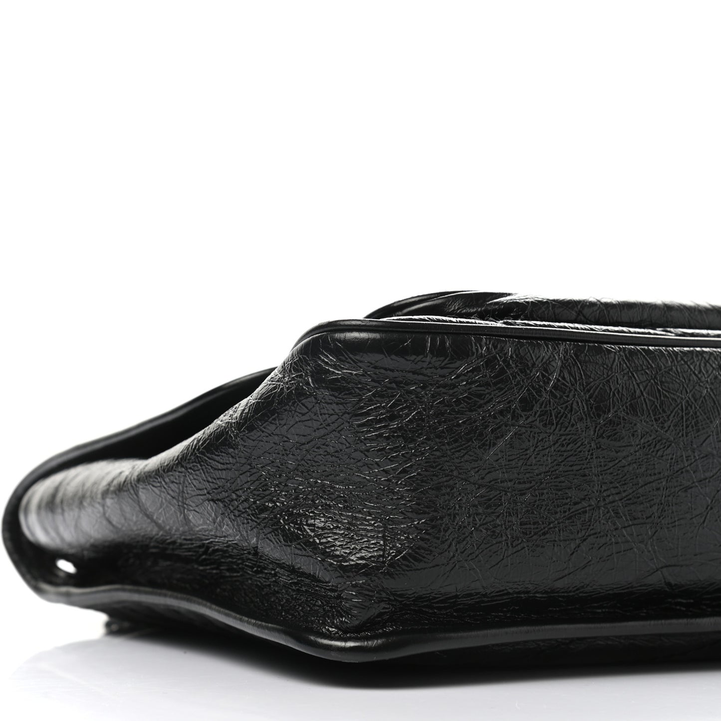 Crinkled Calfskin Matelasse Monogram Medium Niki Chain Satchel Black