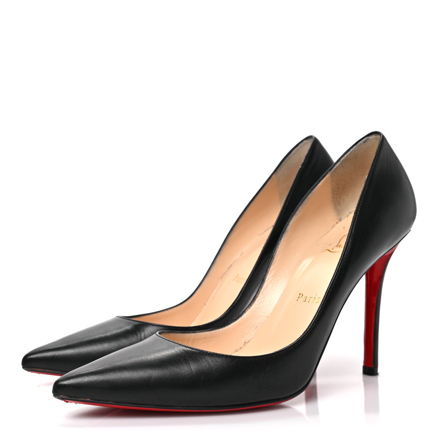 Christian Louboutin Kid Apostrophy 100 Pumps 38.5 Black 3 of 8