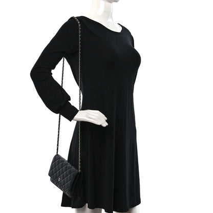 Chanel Lambskin Quilted Wallet On Chain WOC Black 2 of 11
