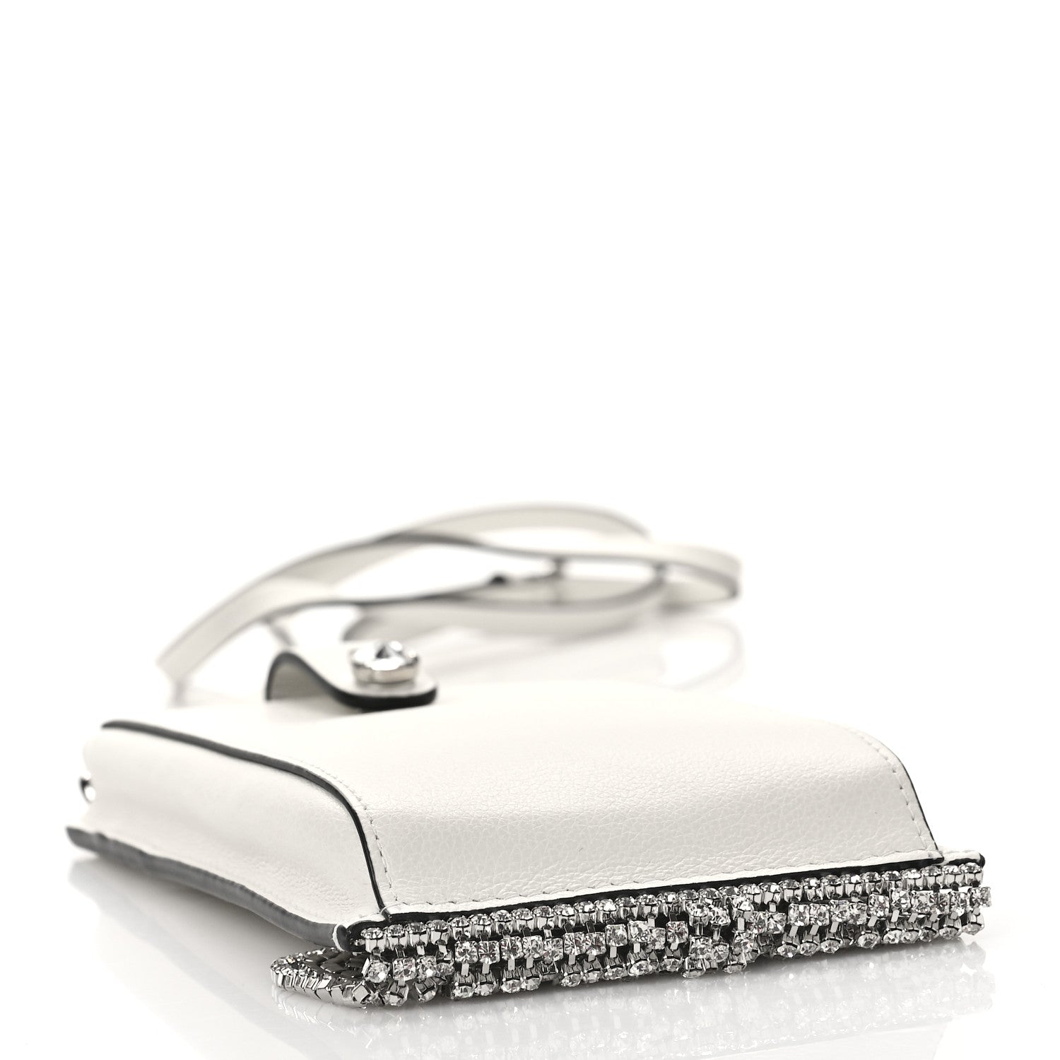 Miu Miu Glace Calfskin Crystal Fringe Crossbody White 4 of 9