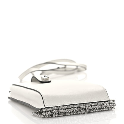 Miu Miu Glace Calfskin Crystal Fringe Crossbody White 4 of 9