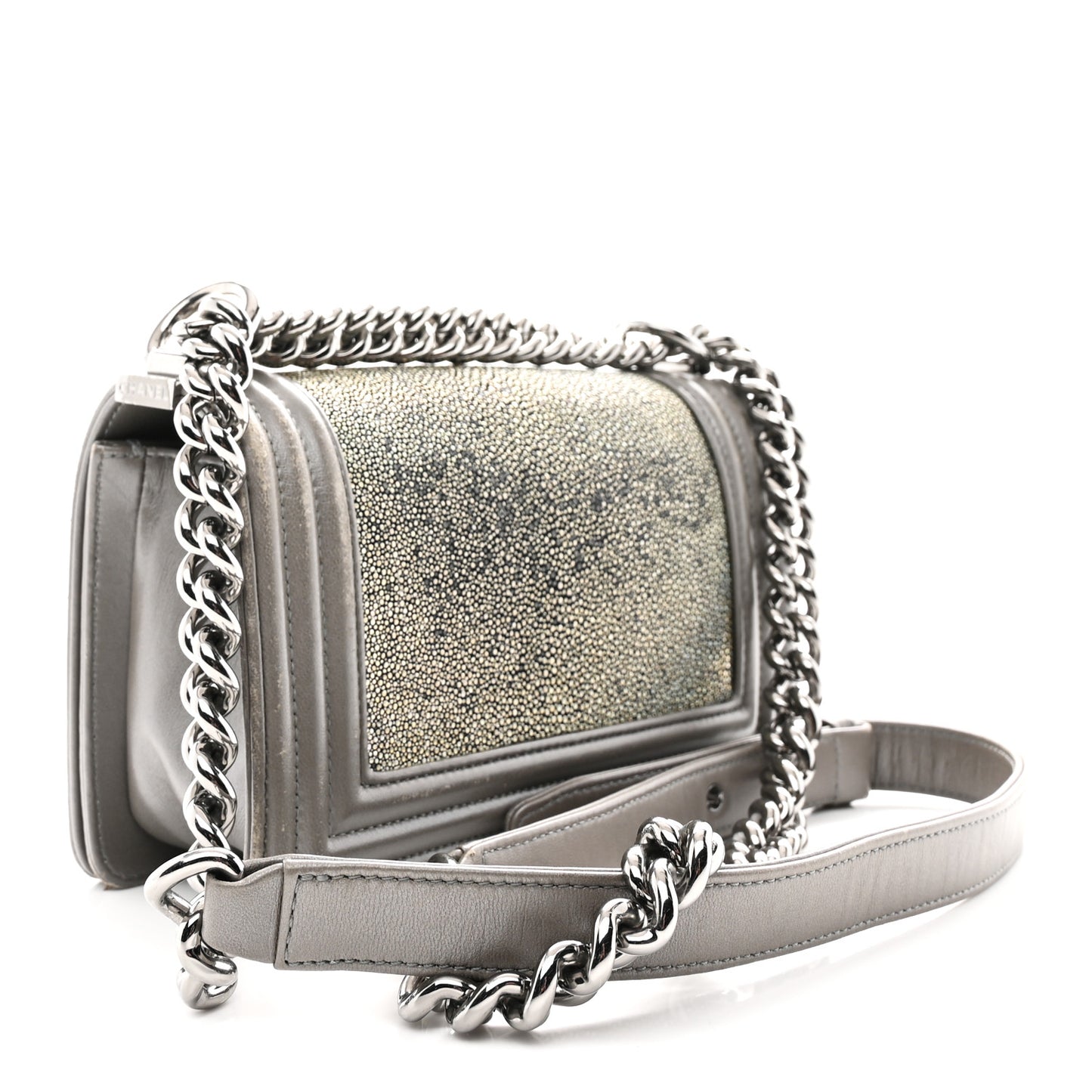 Galuchat Stingray Small Boy Flap Silver
