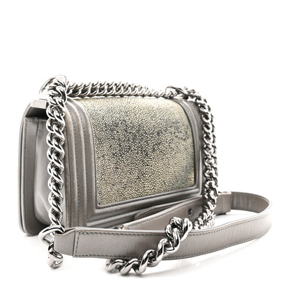 Chanel Galuchat Stingray Small Boy Flap Silver 3 of 16