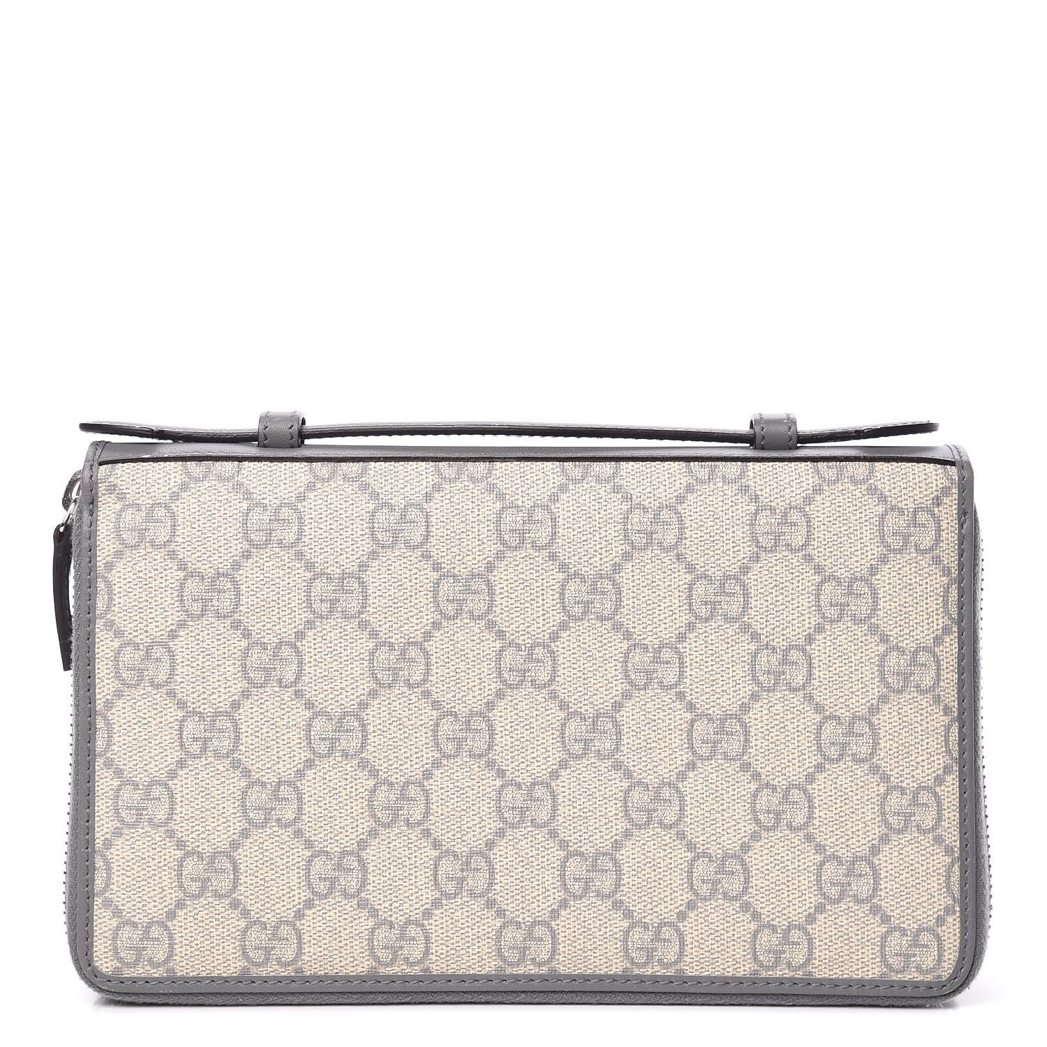 Gucci GG Supreme Monogram Travel Document Case Ecru Grigio 1 of 9
