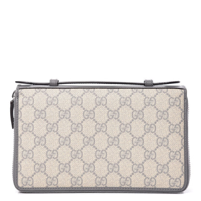 Gucci GG Supreme Monogram Travel Document Case Ecru Grigio 1 of 9