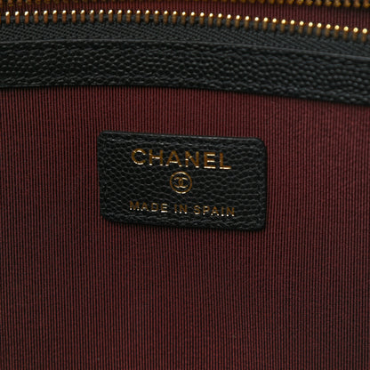 Chanel Caviar Quilted Large Cosmetic Case Black 6 of 8