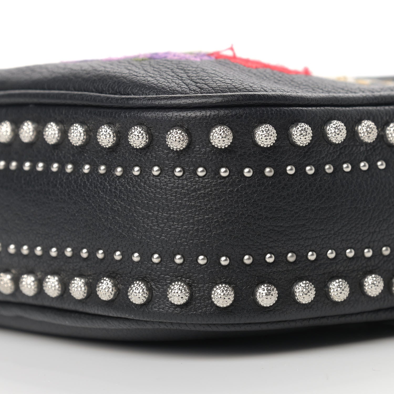 Alexander McQueen Calfskin Studded Embroidered Mini Camera Bag Black 5 of 8