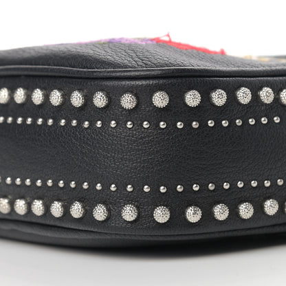 Alexander McQueen Calfskin Studded Embroidered Mini Camera Bag Black 5 of 8