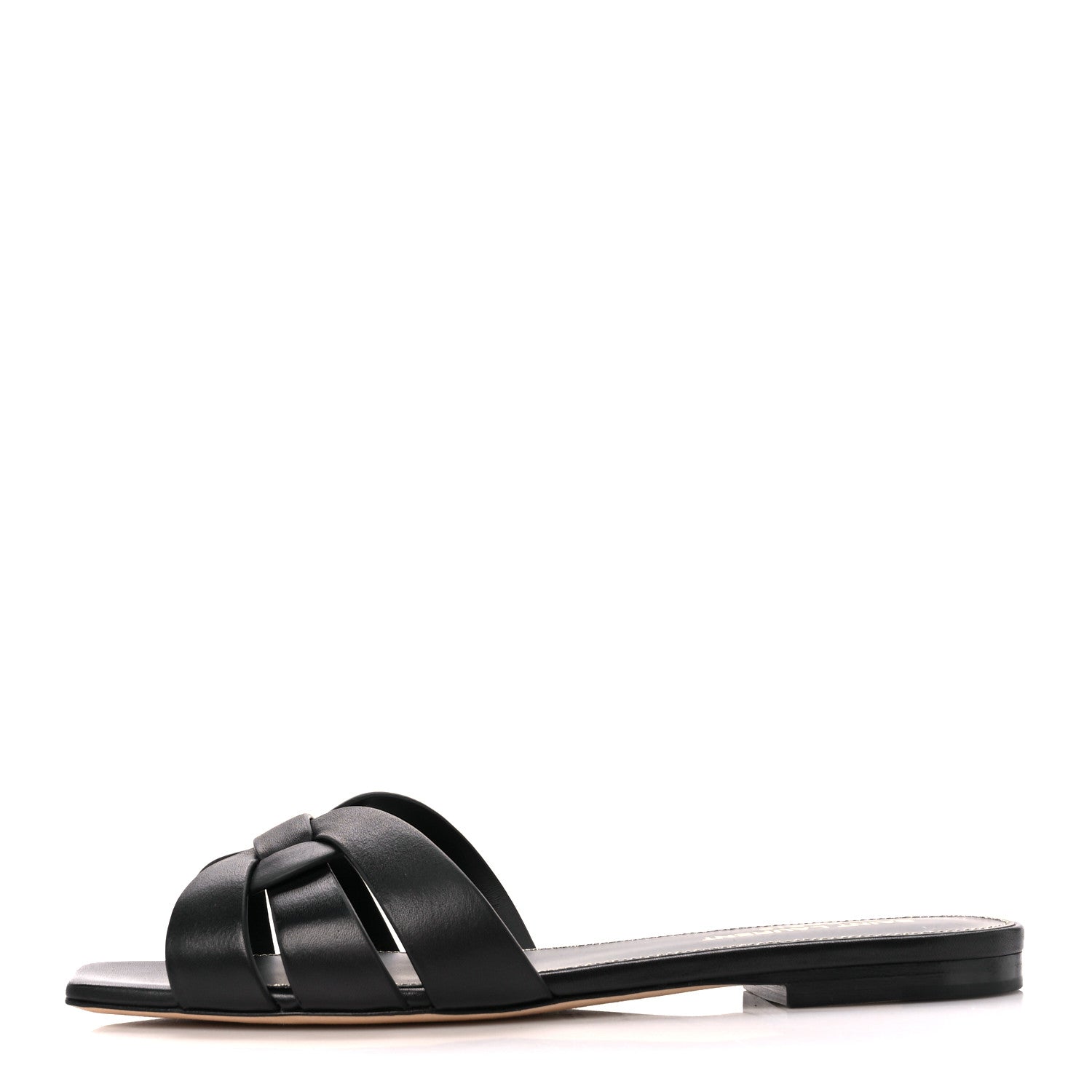 Saint Laurent Calfskin Tribute 05 Slide Sandals 36.5 Black 1 of 9
