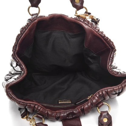 Miu Miu Nappa Matelasse Shopping Tote Brown 6 of 11