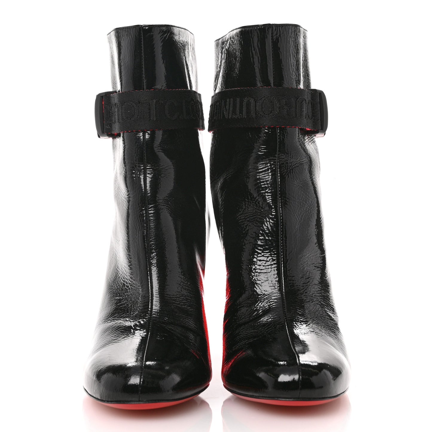 Patent Vogue Plexi Telesiege 85 Ankle Boots 38.5 Black Loubi Transparent