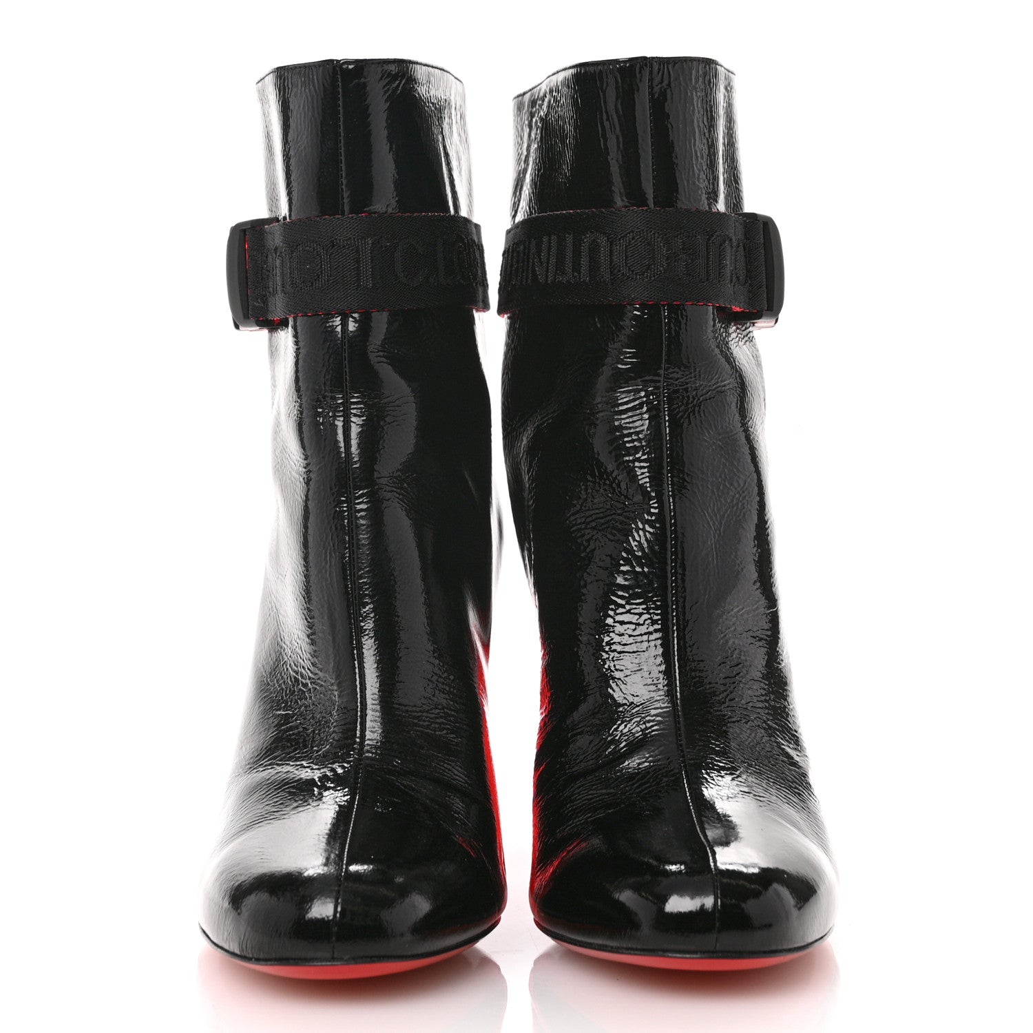 Christian Louboutin Patent Vogue Plexi Telesiege 85 Ankle Boots 38.5 Black Loubi Transparent 3 of 10