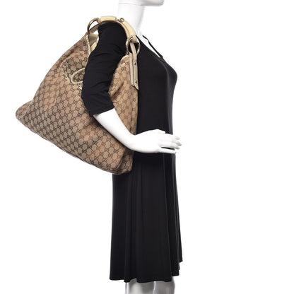 Gucci Monogram Large Horsebit Chain Hobo Off White 2 of 14