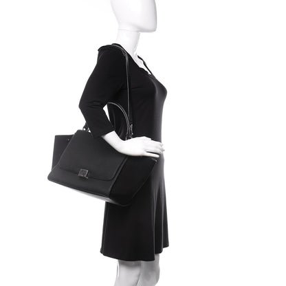 Celine Drummed Calfskin Suede Medium Trapeze Black 2 of 11
