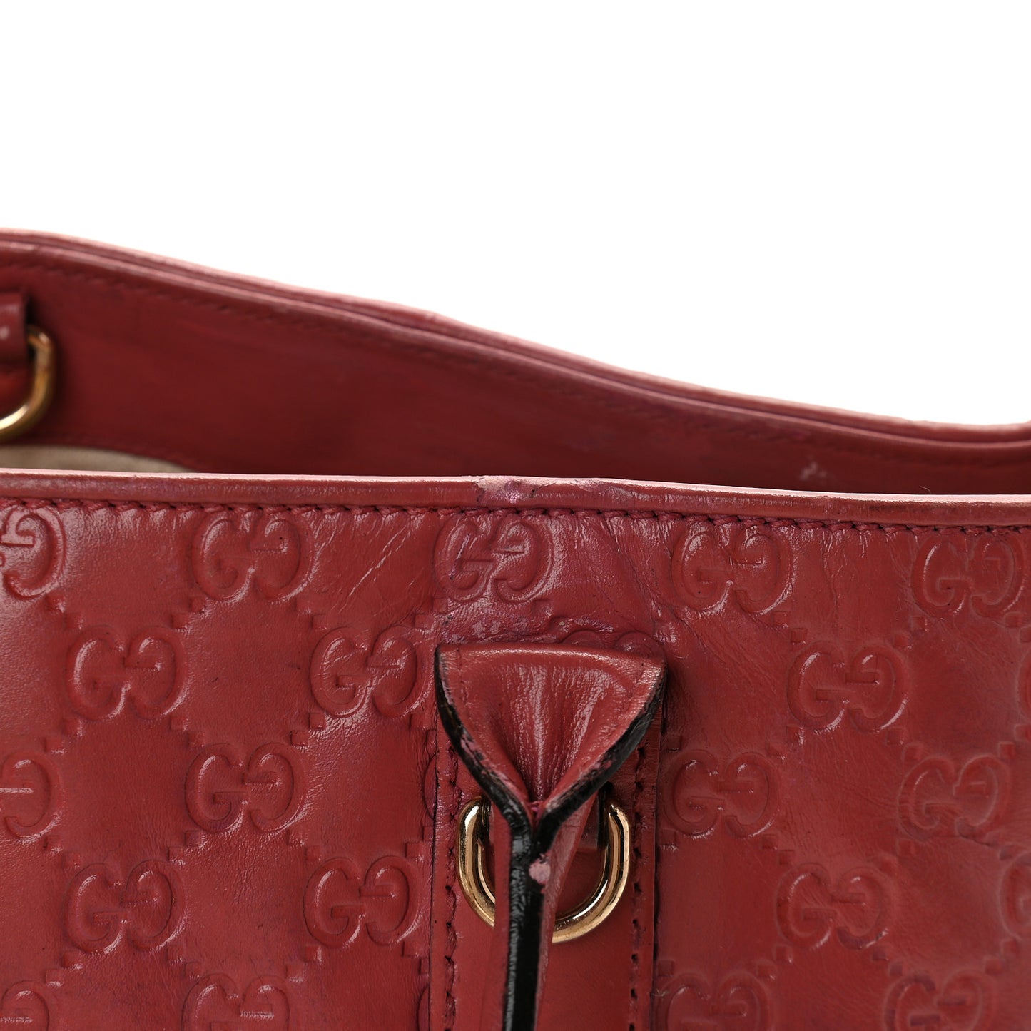 Guccissima Large Heart Bit Charm Top Handle Tote Pink