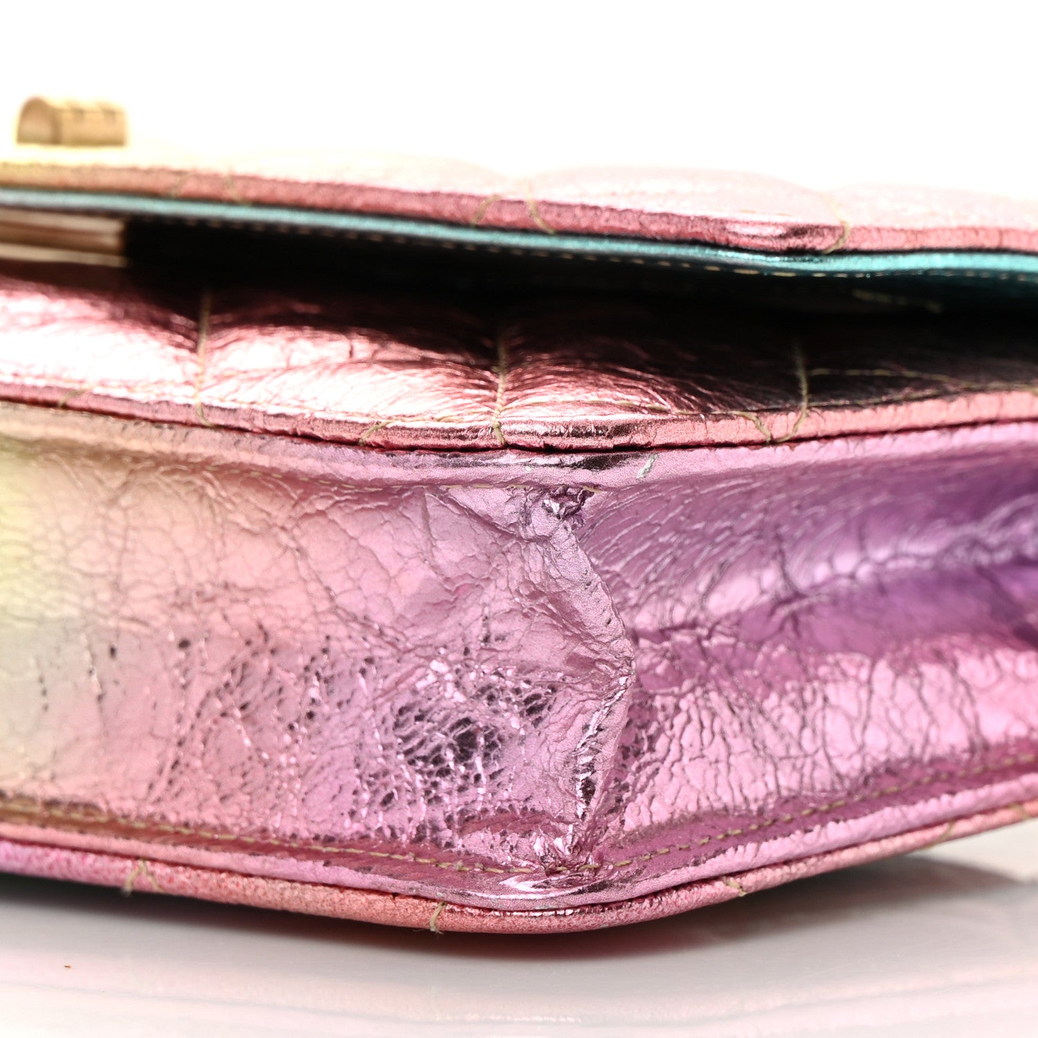 Chanel Metallic Goatskin Quilted 2.55 Reissue Wallet on Chain WOC Multicolor 11 of 15