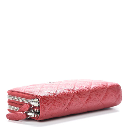Chanel Caviar Quilted Large Gusset Double Zip Around Wallet Red 4 of 13