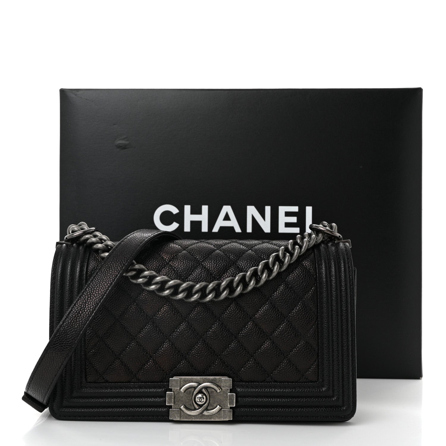Chanel Caviar Quilted Medium Boy Flap Black 11 of 11