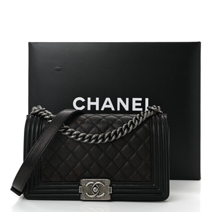 Chanel Caviar Quilted Medium Boy Flap Black 11 of 11