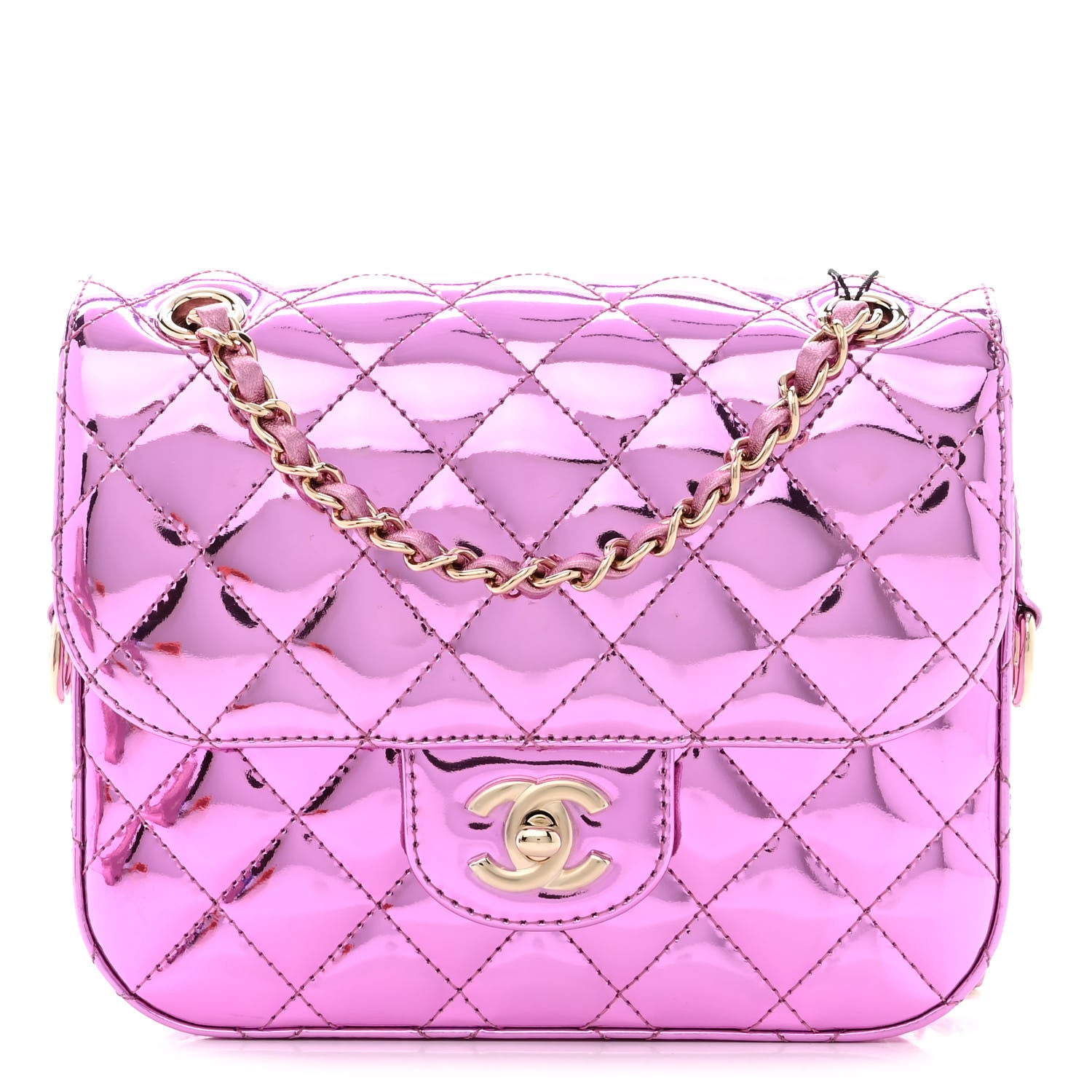 Chanel Mirror Calfskin Metallic Calfskin Quilted Hollywood Boulevard Flap With Coin Purse Light Purple 3 of 12