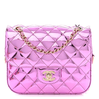 Chanel Mirror Calfskin Metallic Calfskin Quilted Hollywood Boulevard Flap With Coin Purse Light Purple 3 of 12