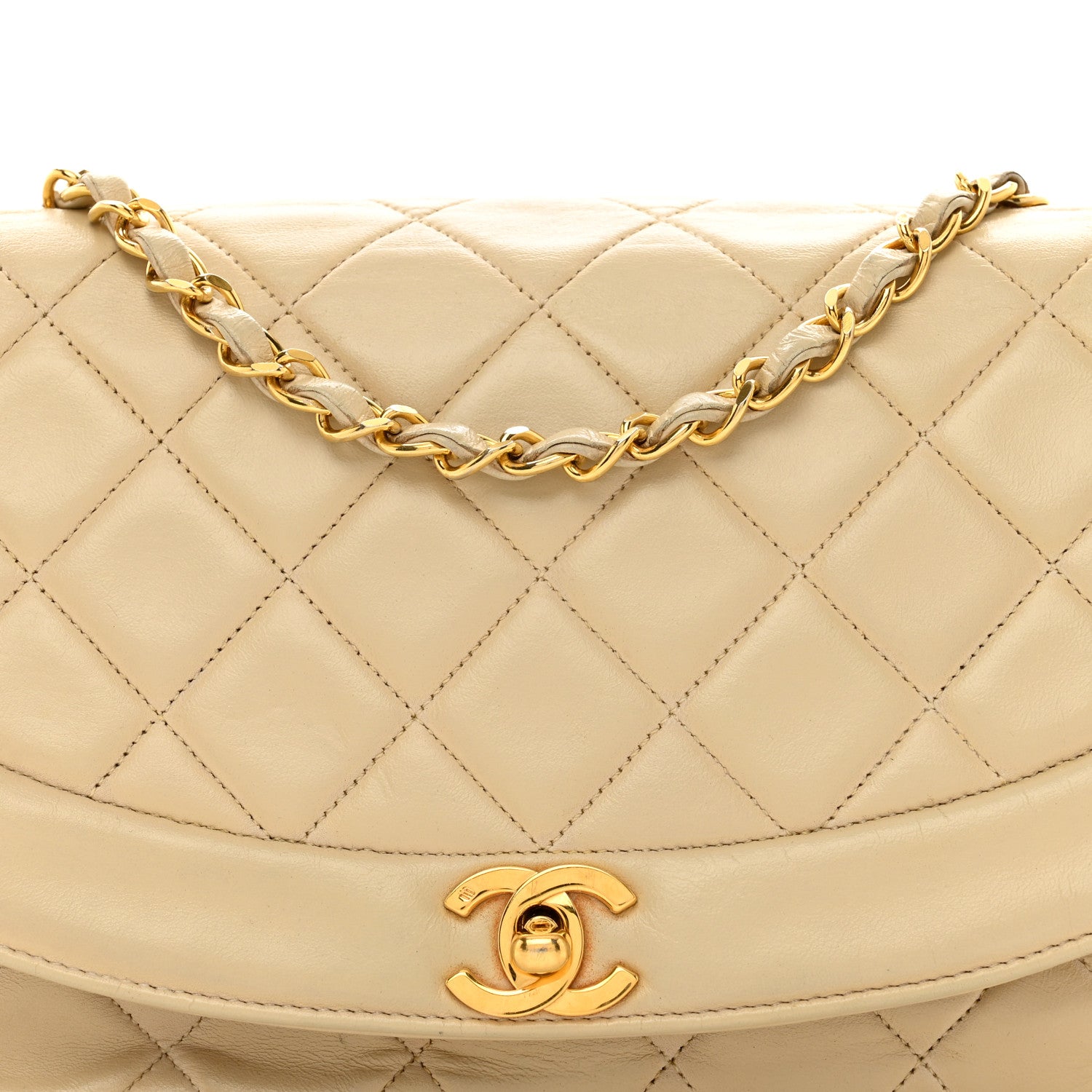 Chanel Lambskin Quilted Medium Single Flap Beige 5 of 14