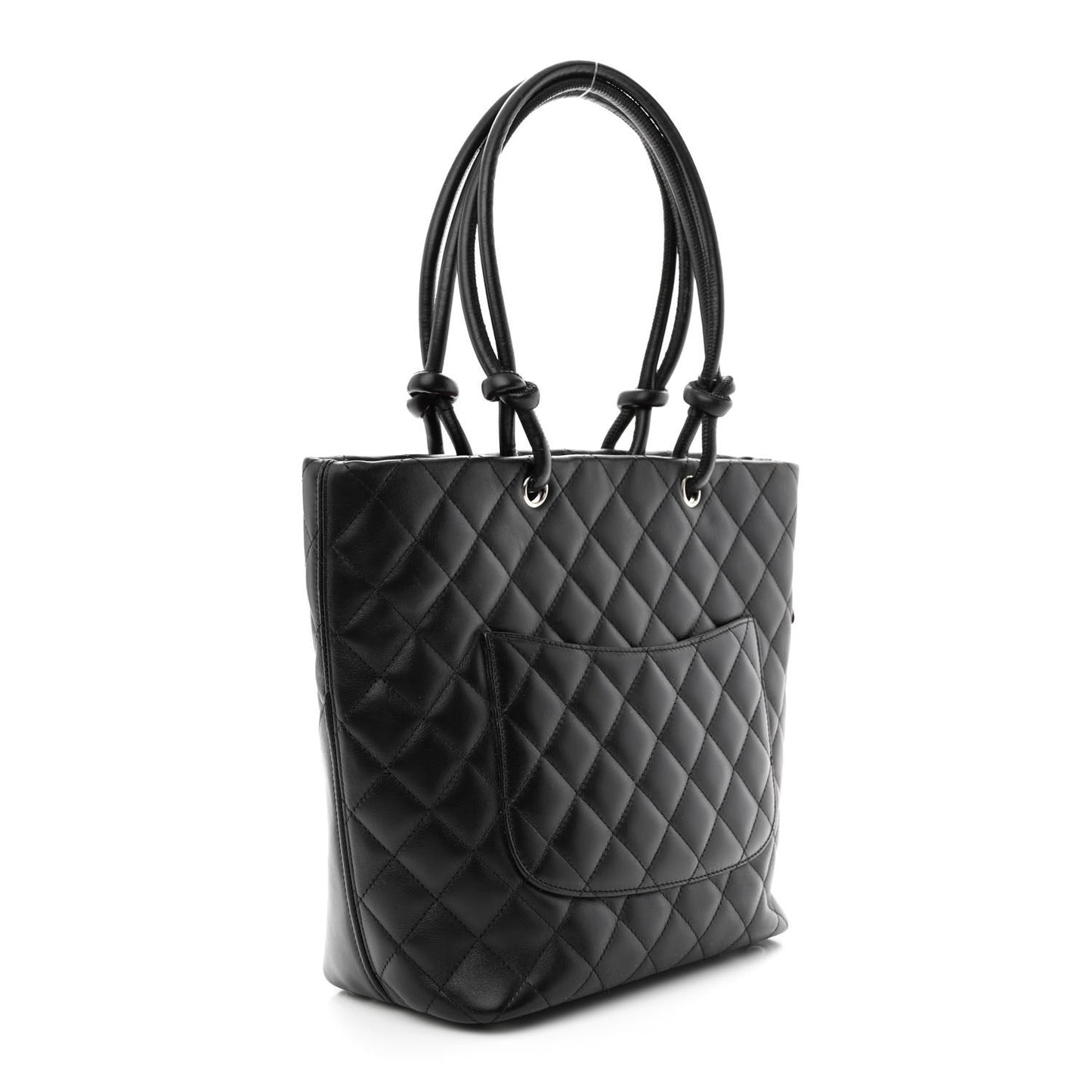 Calfskin Quilted Medium Cambon Tote Black