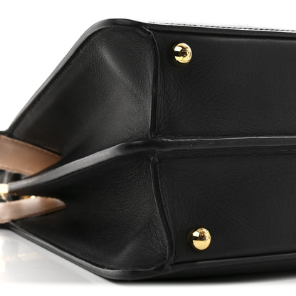 Fendi Vitello Seta Shiny Nappa Medium Peekaboo I SEE U Satchel Black Light Rose 9 of 11
