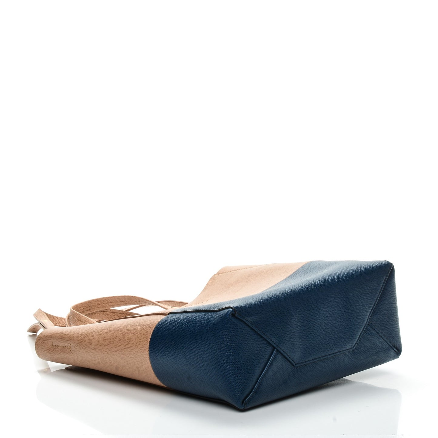 Grained Calfskin Small Vertical Bi-Cabas Nude Deepsea