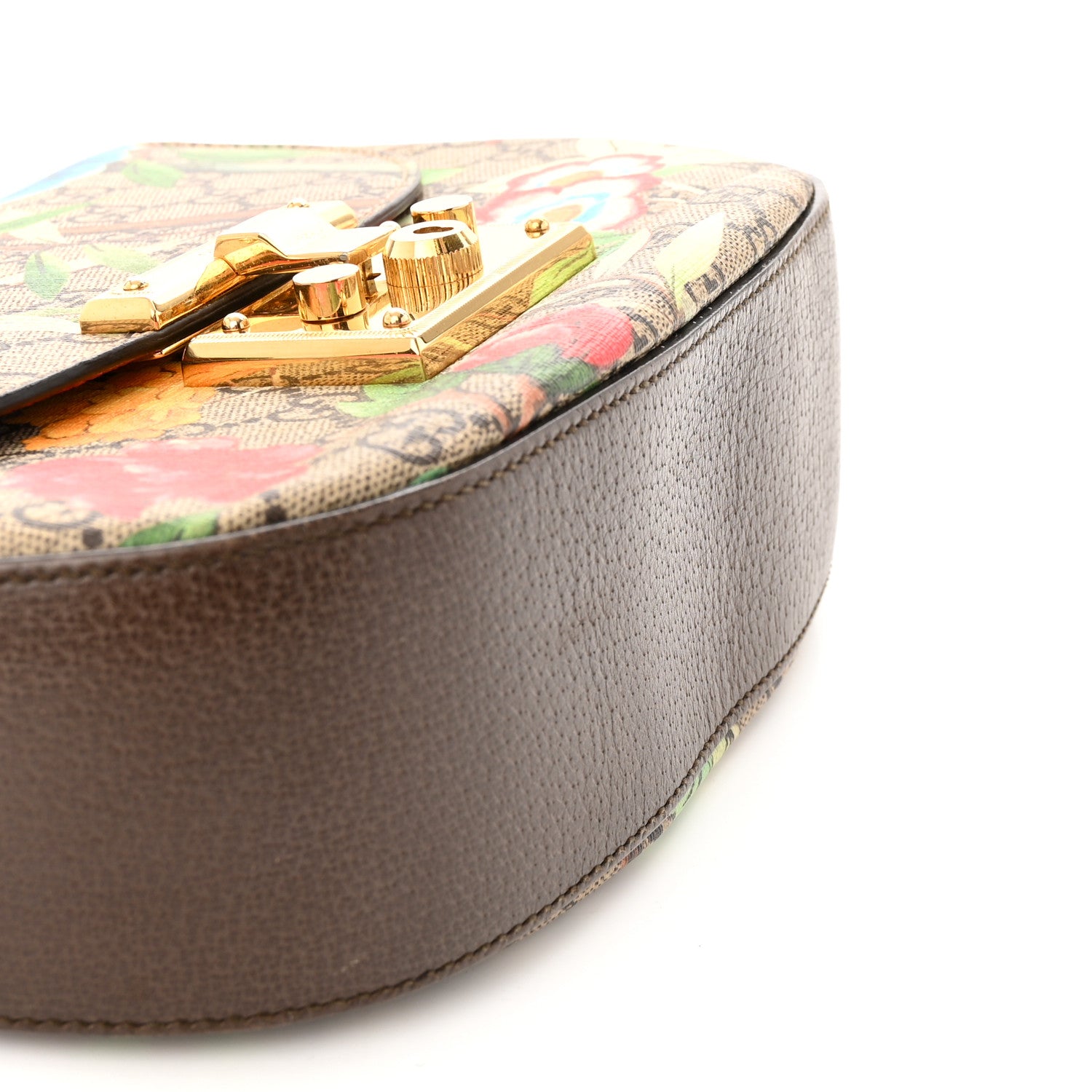 Gucci GG Supreme Monogram Tian Web Medium Padlock Messenger Shoulder Bag Beige Multicolor New Acero 11 of 14
