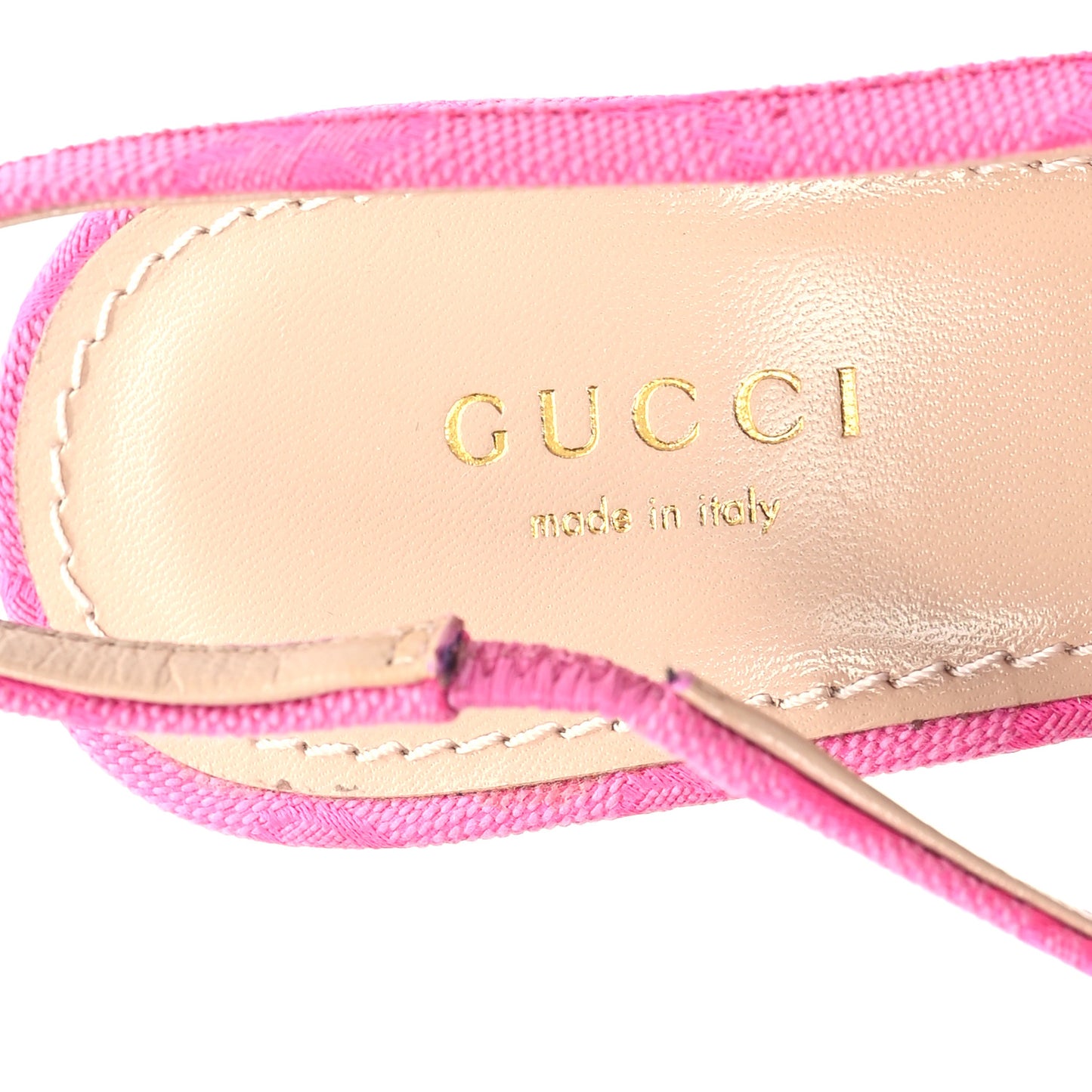 New Canvas GG Nappa Charlotte Horsebit 85mm Erin Slingback Pumps 36.5 Pink