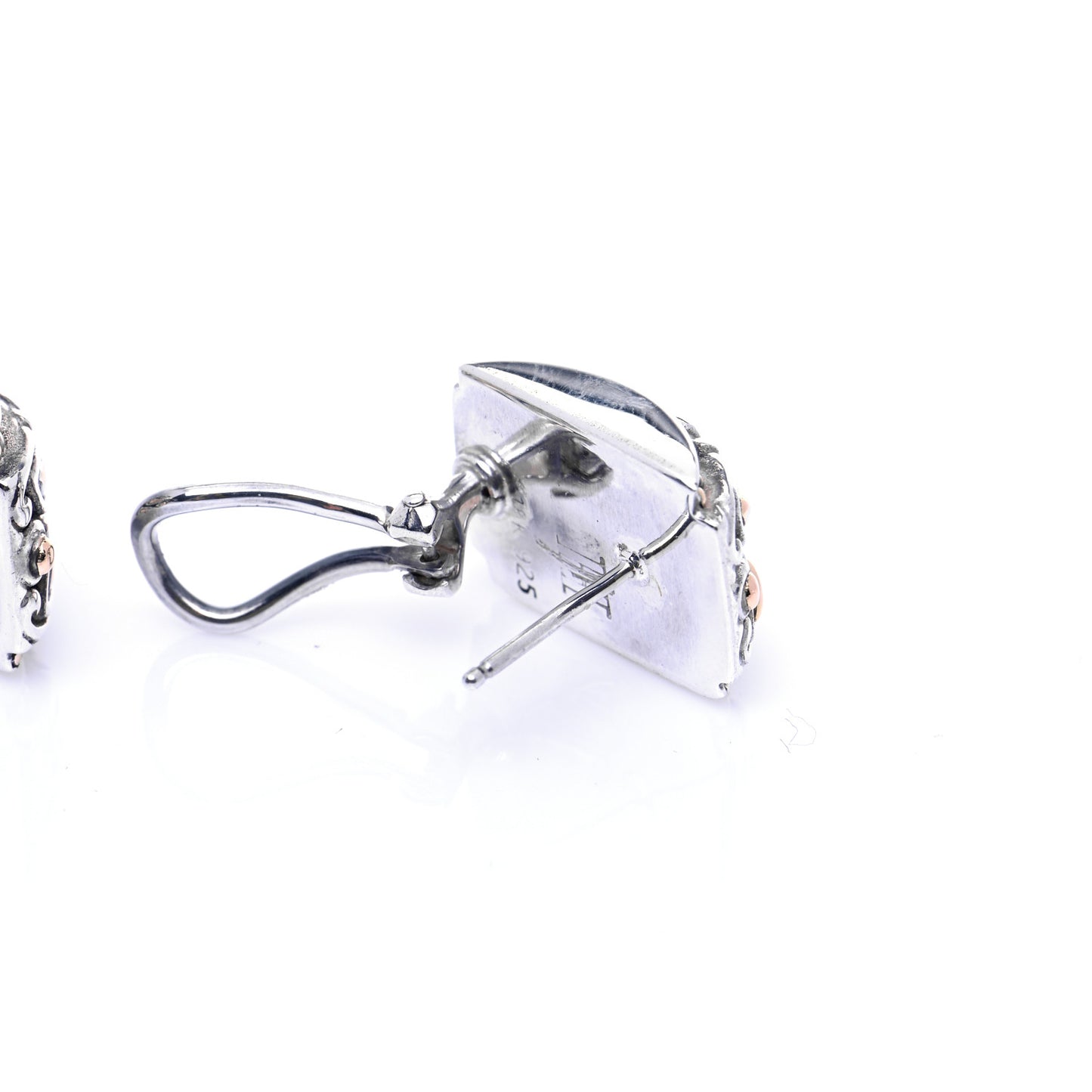 Sterling Silver 18K Yellow Gold Jaisalmer Omega Earrings