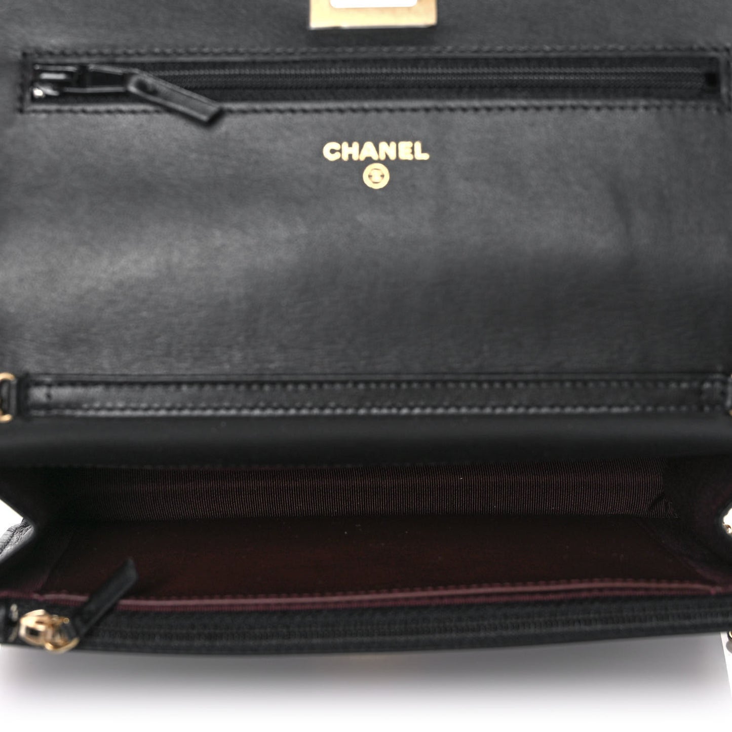 Aged Calfskin Quilted Reissue Wallet On Chain WOC Black