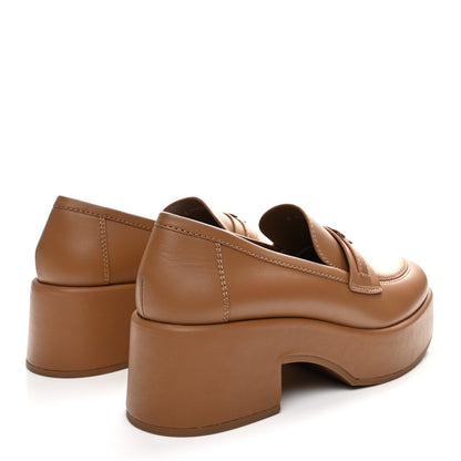 Chanel Calfskin CC Platform Loafers 41 Beige 5 of 9